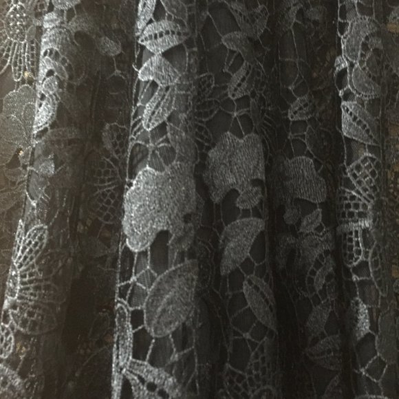 NICOLE MILLER LACE SHEER HEM GOWN Size 2 - Picture 12 of 16